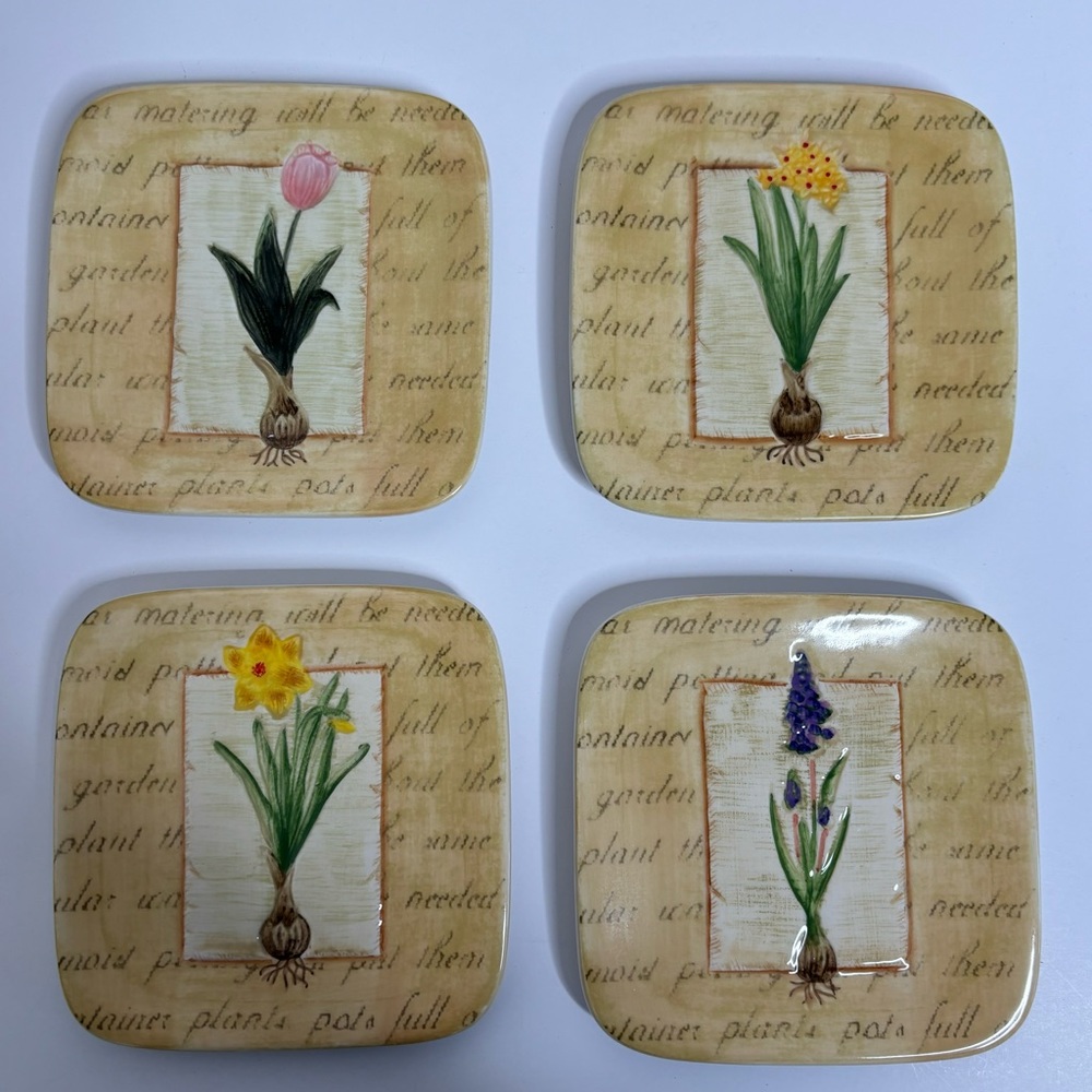 MWW 4” Mini Plate Set Spring Garden Bulbs